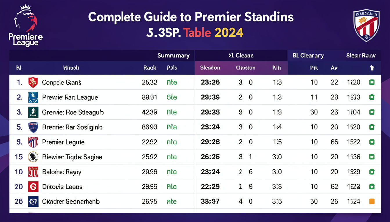 PL Table 2024: Complete Guide to Premier League Standings